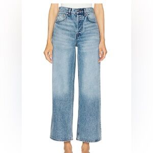 GRLFRND High-Rise Wide Leg Jeans in Light Blue